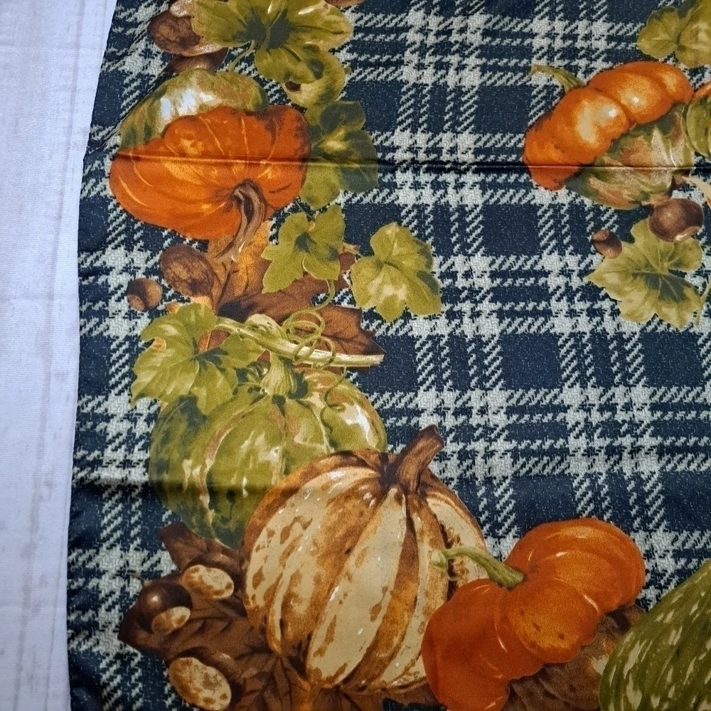 Punpkin Gourd Acorn Plaid Autumn Scarf